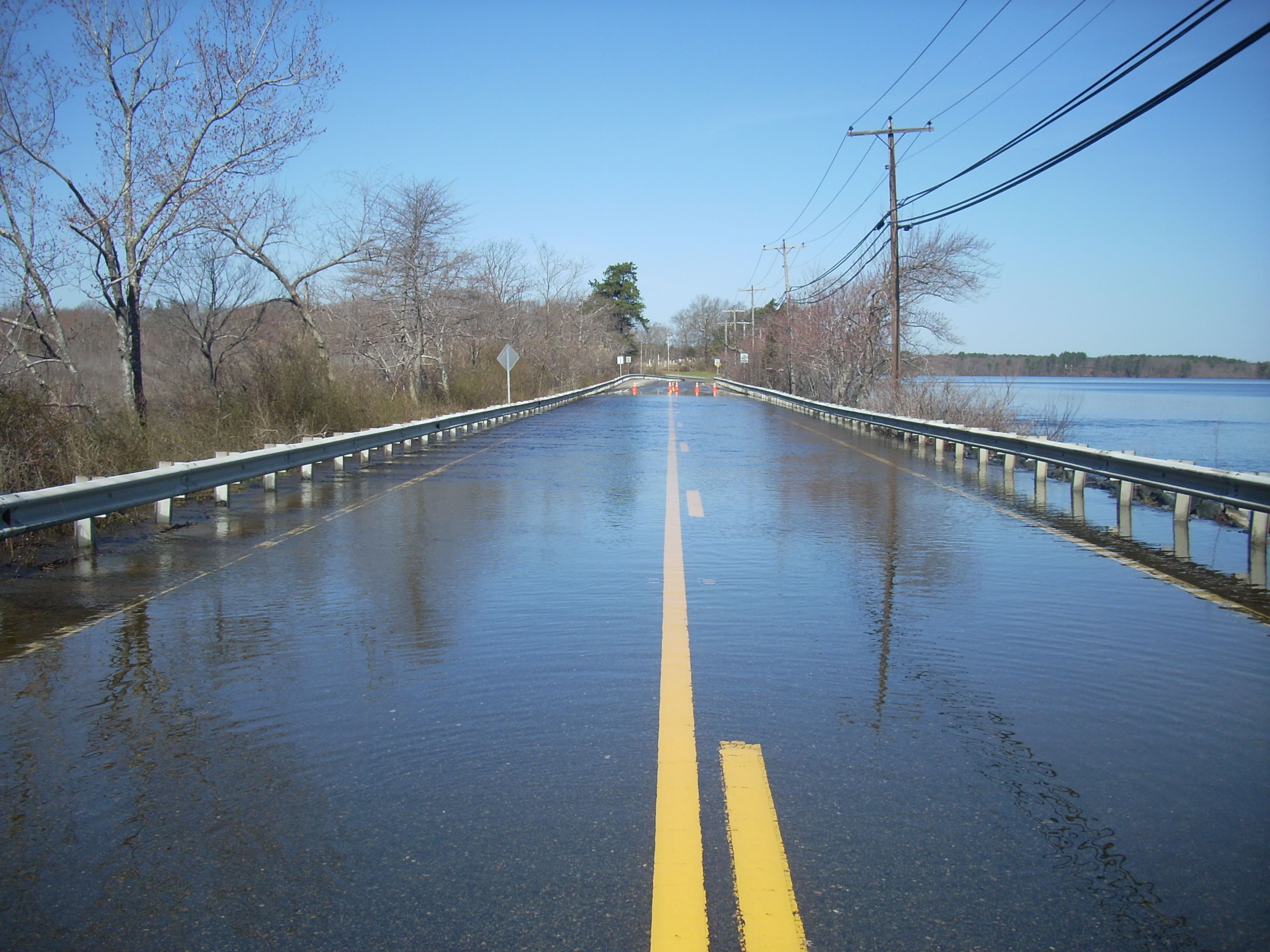  Photo shows 9 inches of water on road in Lakeville - Flood 2010