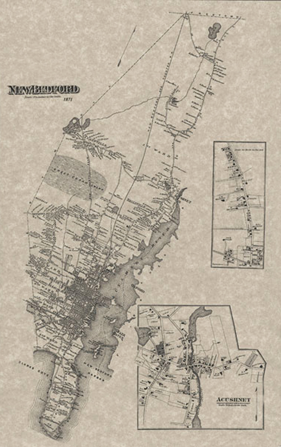 1871 Map of New Bedford, Ma. - www.WhalingCity.net
