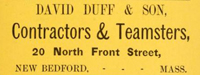 1887 Duff Coal and Transportation Ad - Ne Bedford, Ma - www.WhalingCity.net