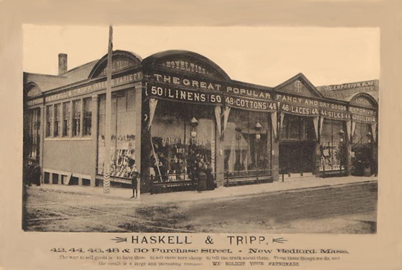 1894 Photograph of Haskell and Tripp's Dry Goods Store in New Bedford, Ma. - www.WhalingCity.net