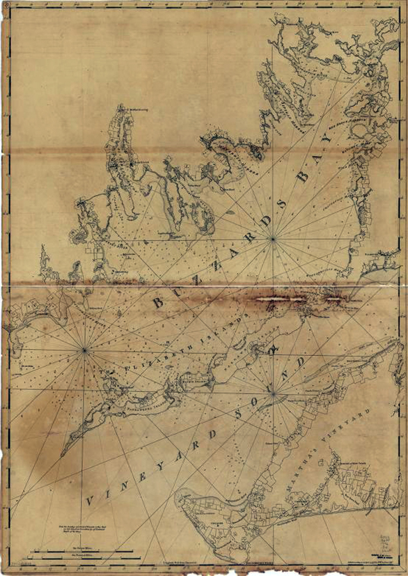 1776 Nautical Chart - map of Buzzards Bay - www.WhalingCity.net