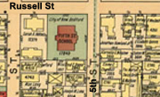 Map of the area of the Fifth Street School in New Bedford, Ma. - www.WhalingCity.net