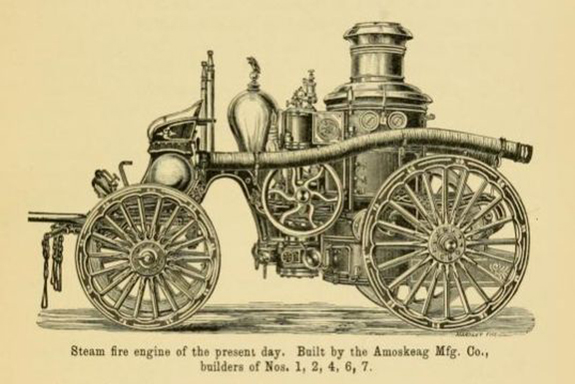 Steam powered fire engine in New BEdford, Ma. 1800's - www.WhalingCity.net